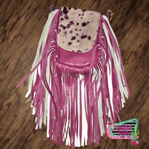 One of a kind Fringe cowhide crossbody purse